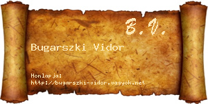 Bugarszki Vidor névjegykártya
